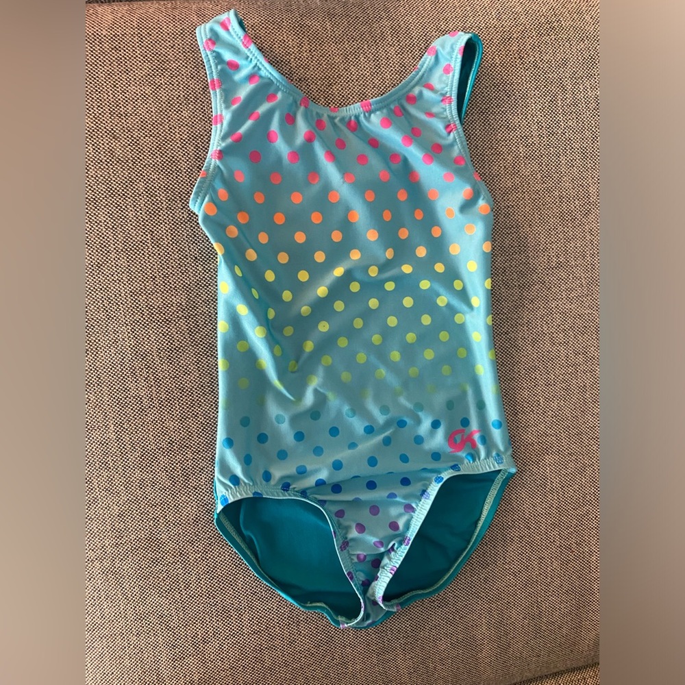 GK Stars Gymnastics Leotard Child Small 5-6 for Girls Toddlers “polka dot party”
